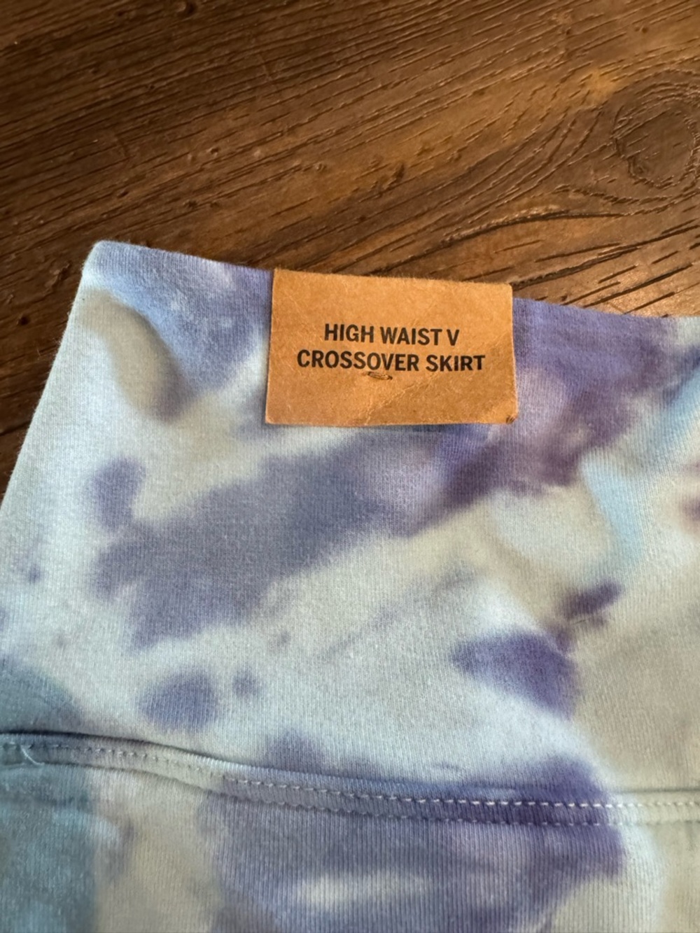 NWT PINK Victoria's Secret High Waist V Crossover Blue Tie Dye Skort Sz M - Picture 4 of 5